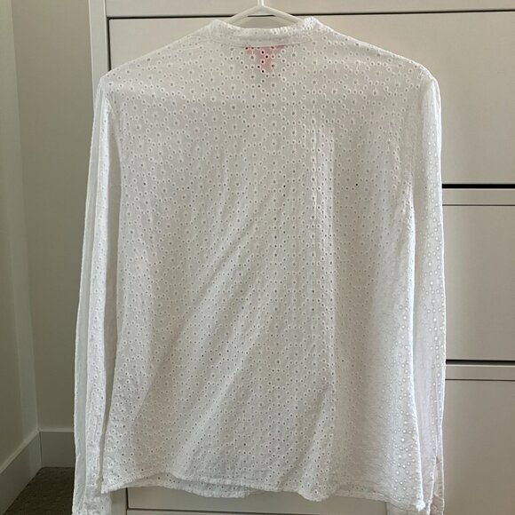 White Eyelet 100% Cotton Shirt - M - Picture 4 of 7